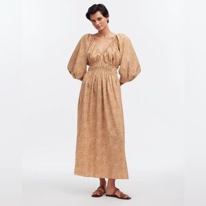 Madewell V-Neck Balloon-Sleeve Maxi Dress 0